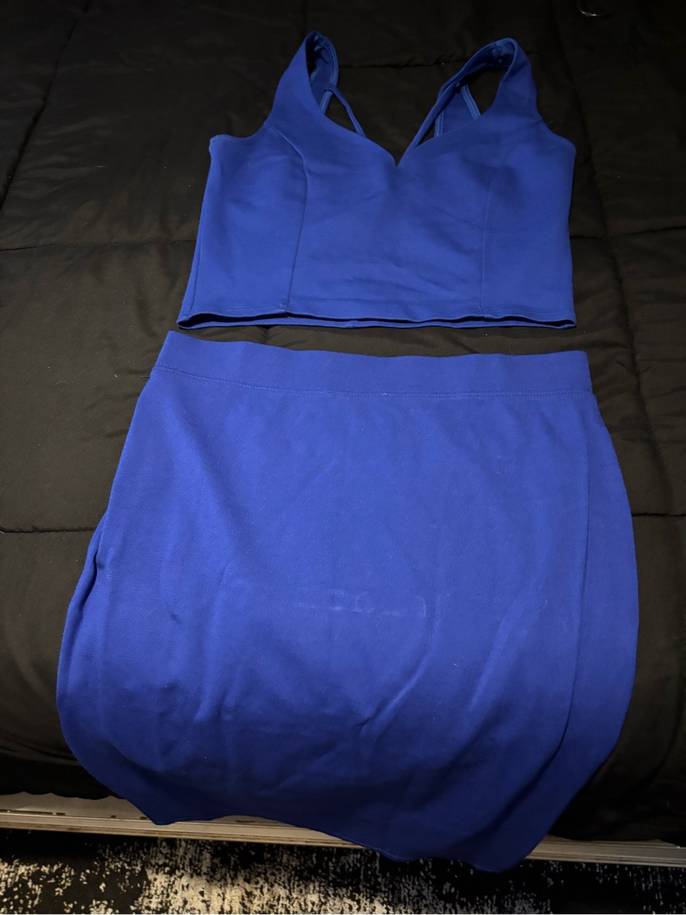 Royal Blue Two-Piece Skirt Set | Size Large